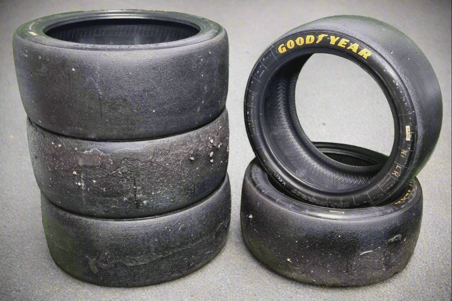 Goodyear (Dunlop) 245/65/18 Medium Compound Slicks.