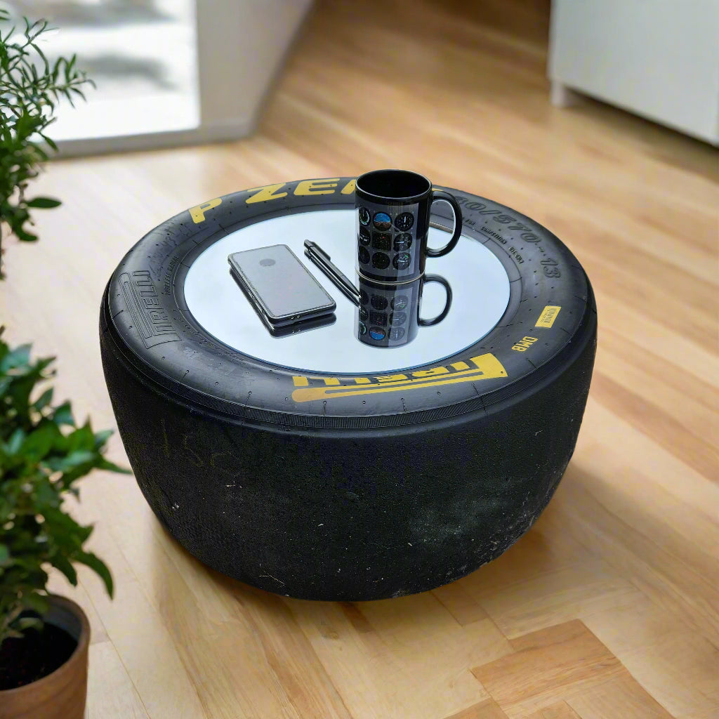 F1 Style Pirelli Motorsport Memorabilia Racing Slick Tyre Coffee Table