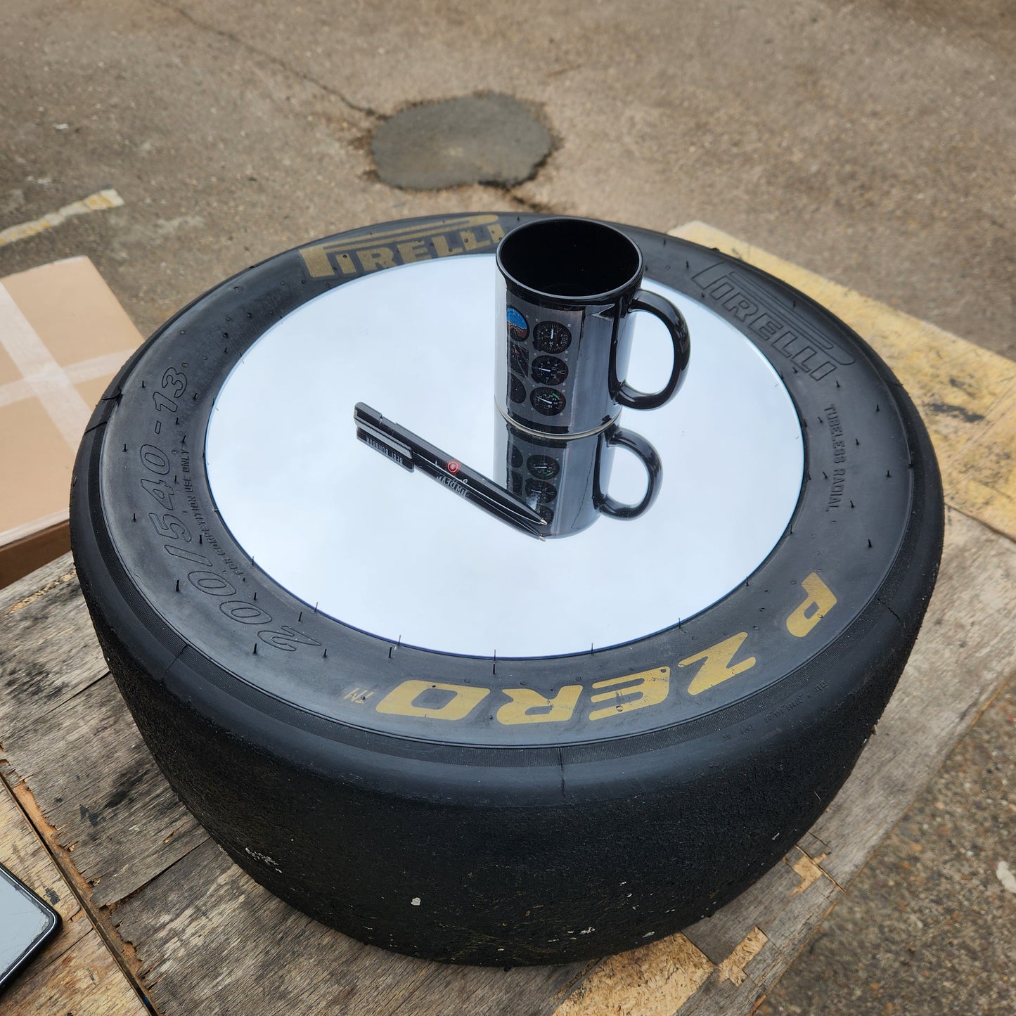 F1 Style Pirelli Motorsport Memorabilia Racing Slick Tyre Coffee Table