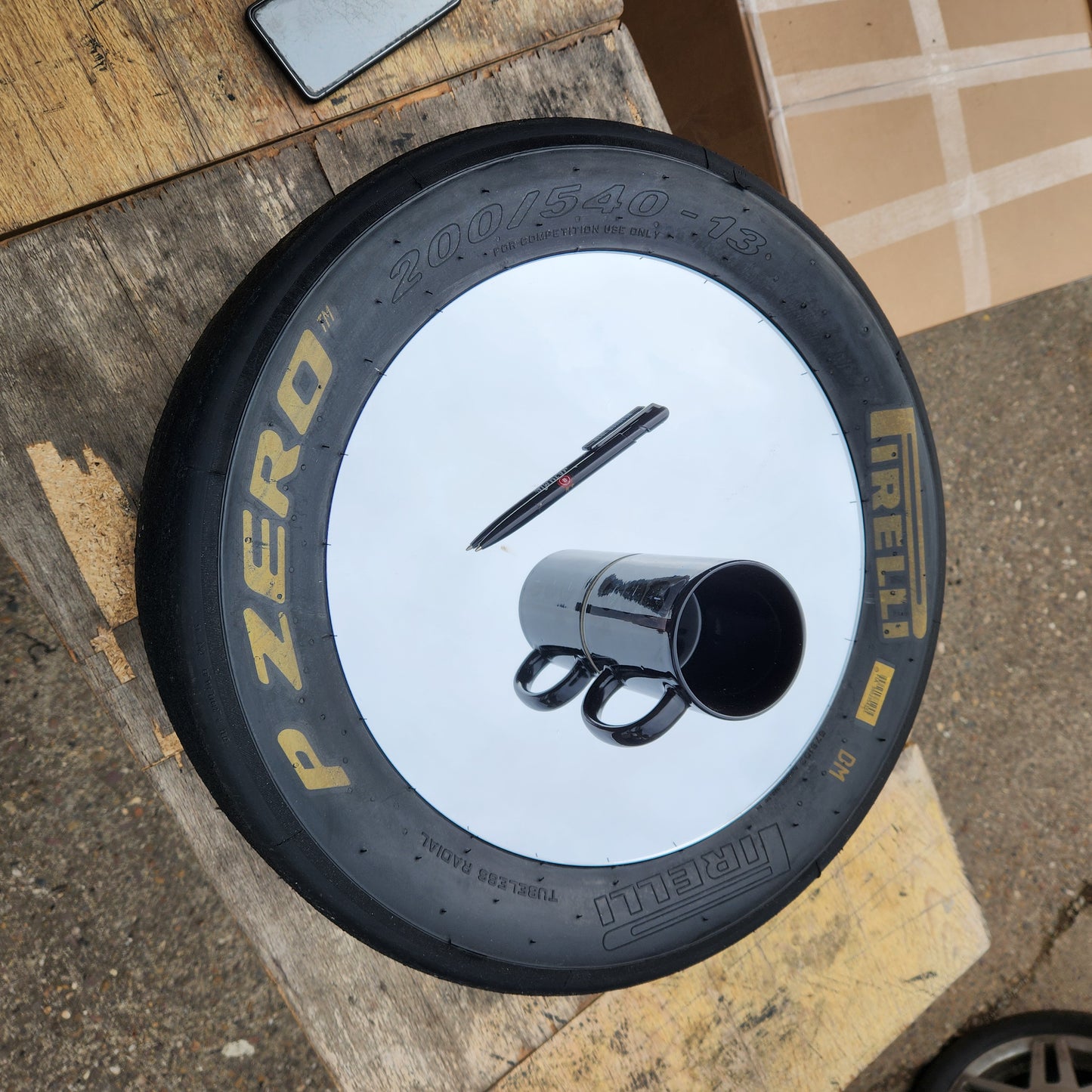 F1 Style Pirelli Motorsport Memorabilia Racing Slick Tyre Coffee Table