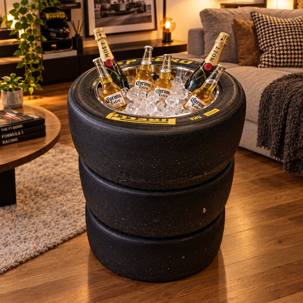 F1 / Le Mans Pirelli Motorsport Racing Slick Tyre Triple Table / Drinks Cooler