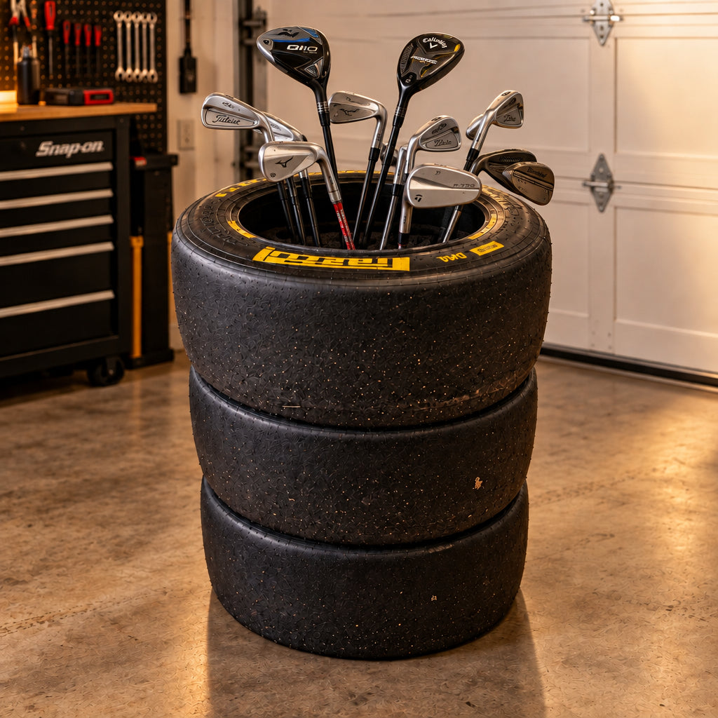 F1 / Le Mans Pirelli Motorsport Racing Tyre Coffee Table / Golf Club Tidy