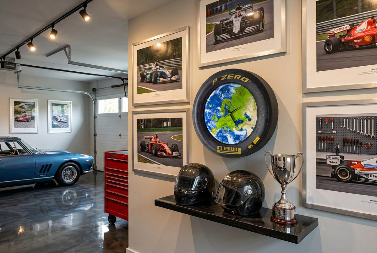 F1 / Le Mans Pirelli Motorsport Racing Tyre Clock.