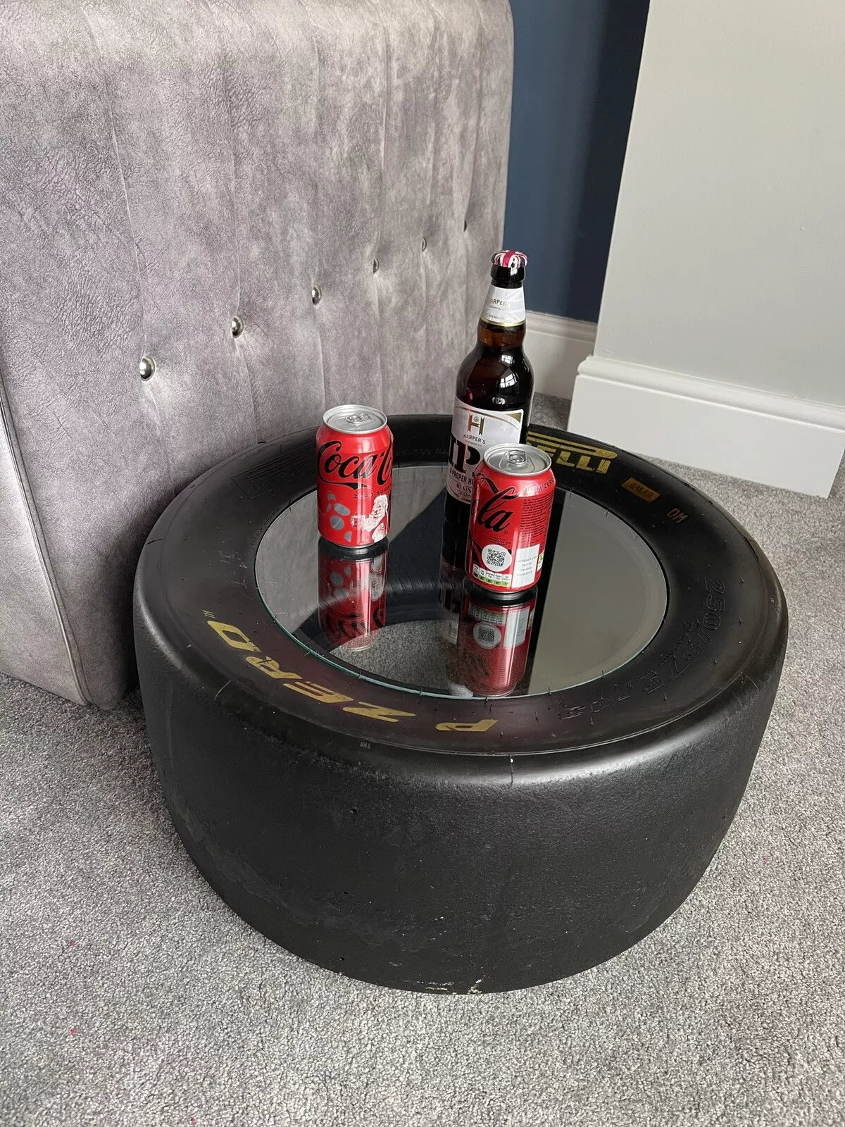 F1 Style Pirelli Motorsport Memorabilia Racing Slick Tyre Coffee Table