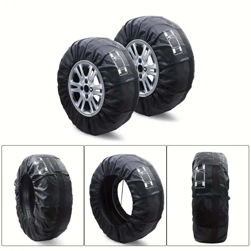 4 x Tyre Covers / Bags. 13" - 19" Fitment. Ideal Trackday or Home Storage