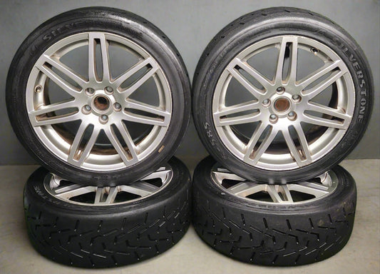 Audi (VAG) 18" 5 x 112 Alloy Wheels with 225/40/18 Semi Slick Trackday Tyres.