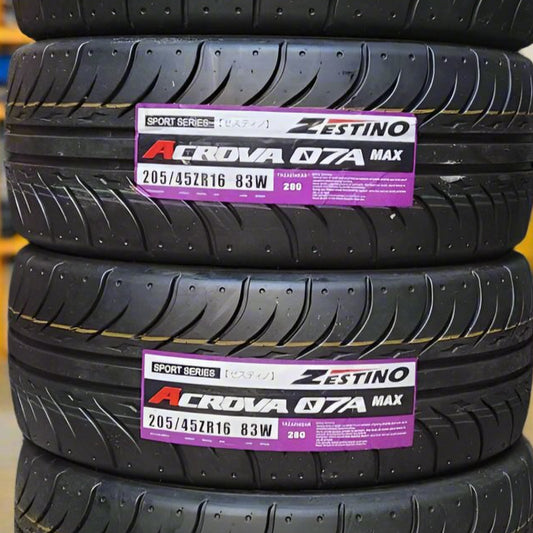 Zestino Acrova 07A Max 205/45/16 Semi Slick Tyres. Pair, New.