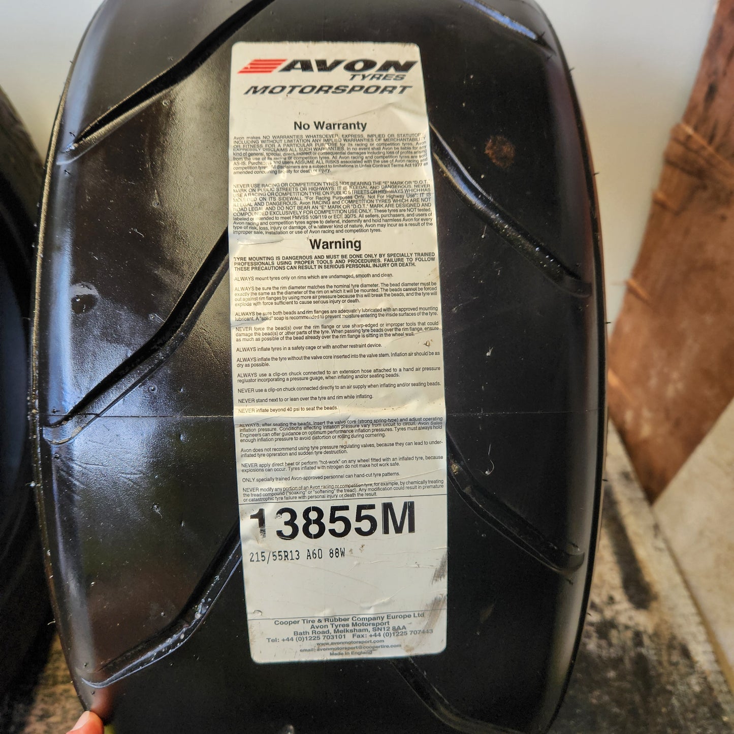 Avon ZZR 215/55/R13 Semi-Slick Road Legal Trackday