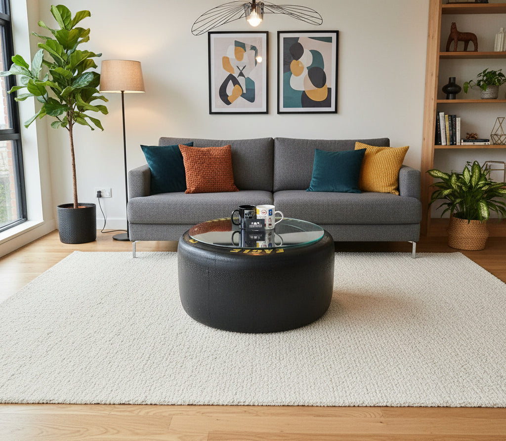 Goodyear F1 Racing Slick Tyre Coffee Table With Glass