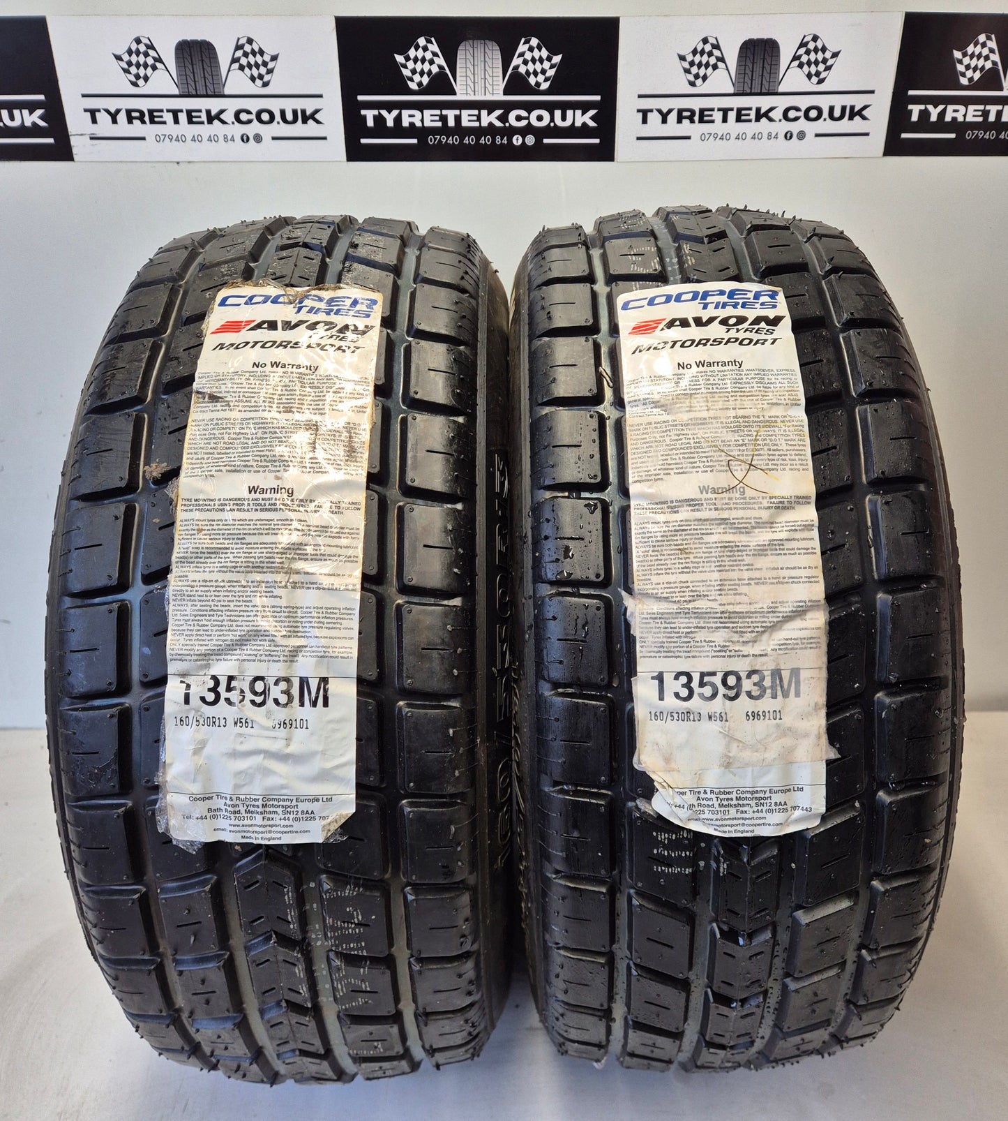 Avon 160/53/13 Wet Racing Tyres (New Pair)