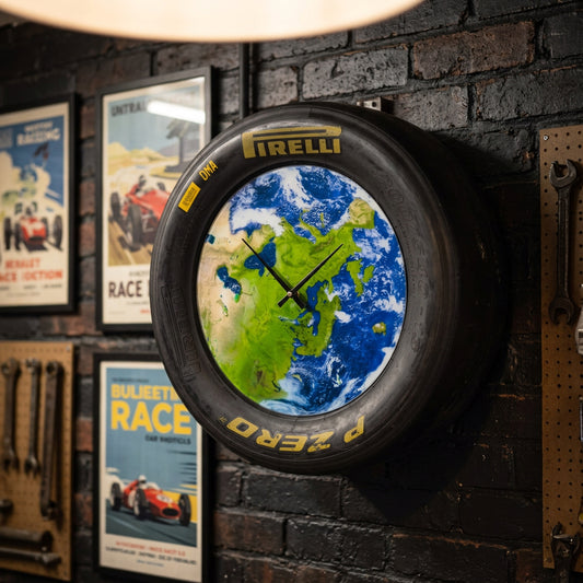 F1 / Le Mans Pirelli Motorsport Racing Tyre Clock.