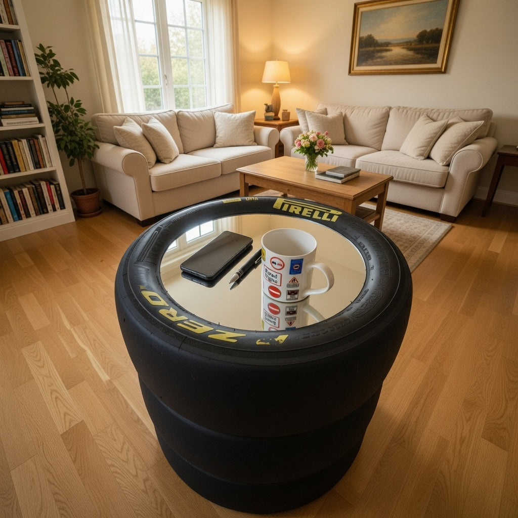 F1 / Le Mans Pirelli Motorsport Racing Slick Tyre Coffee Table Man Cav ...